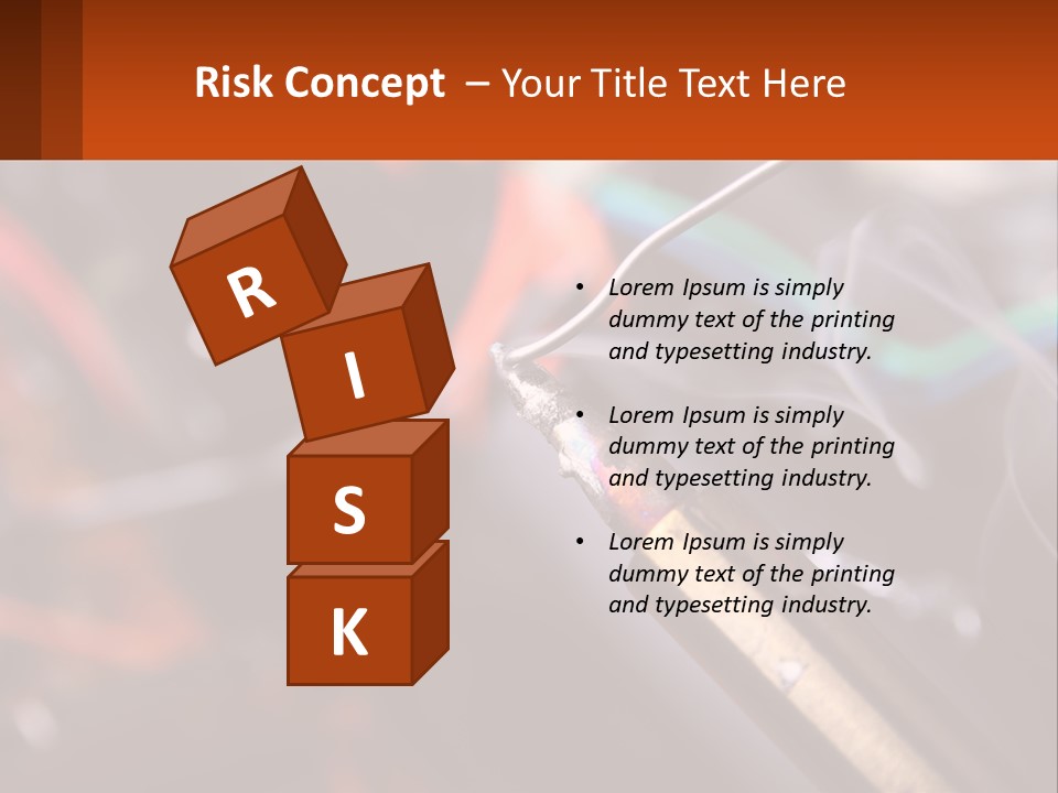 Hot Soldering Iron And Tin PowerPoint Template