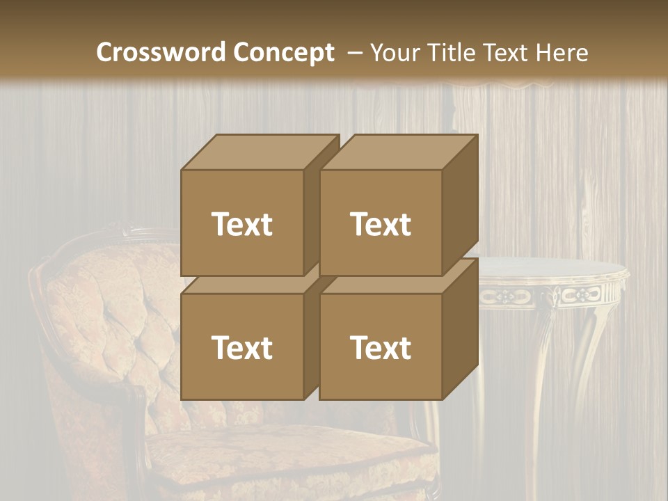 Antique Armchair And Lamp PowerPoint Template