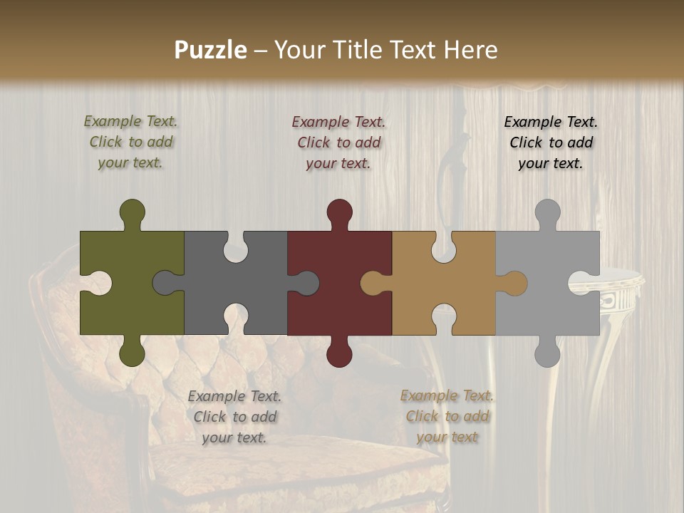 Antique Armchair And Lamp PowerPoint Template