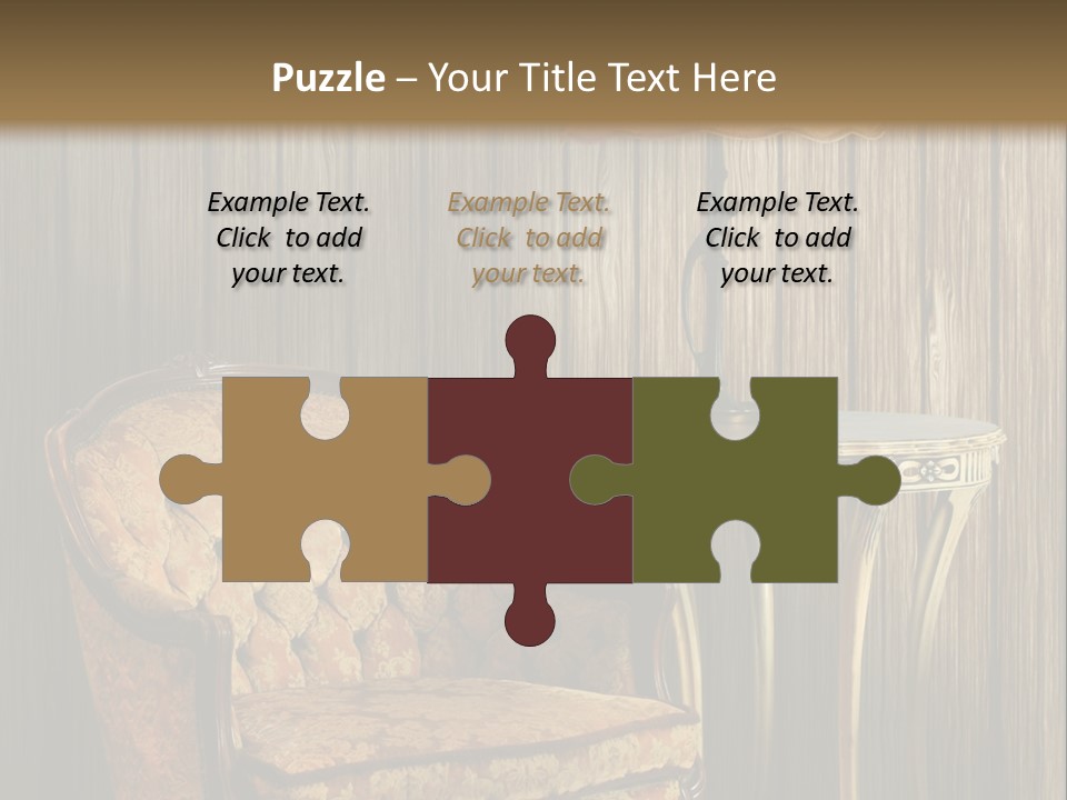 Antique Armchair And Lamp PowerPoint Template