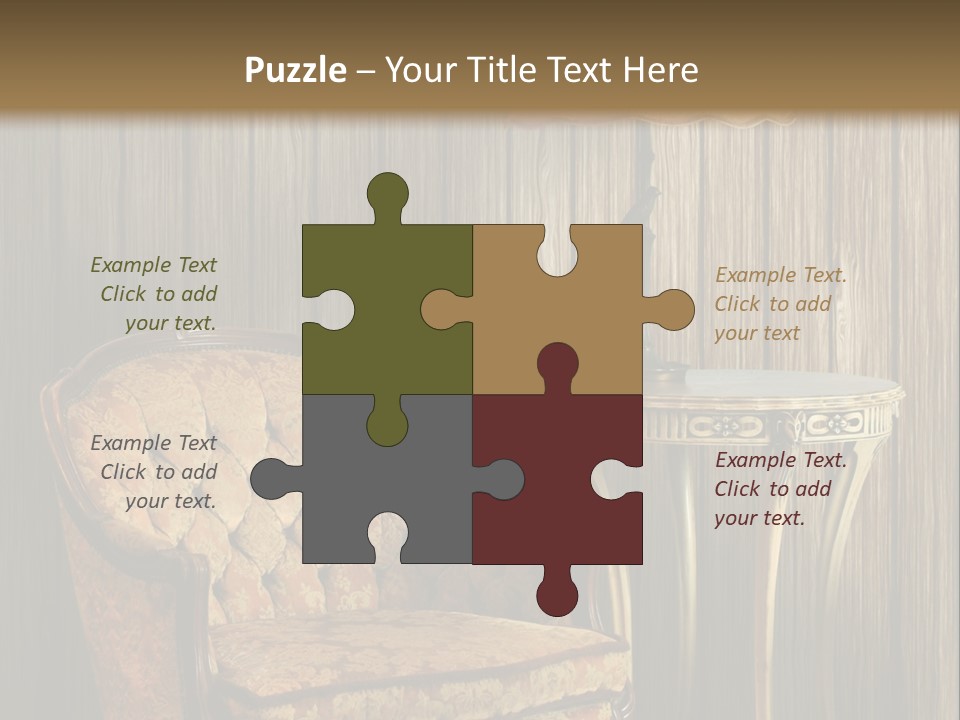 Antique Armchair And Lamp PowerPoint Template