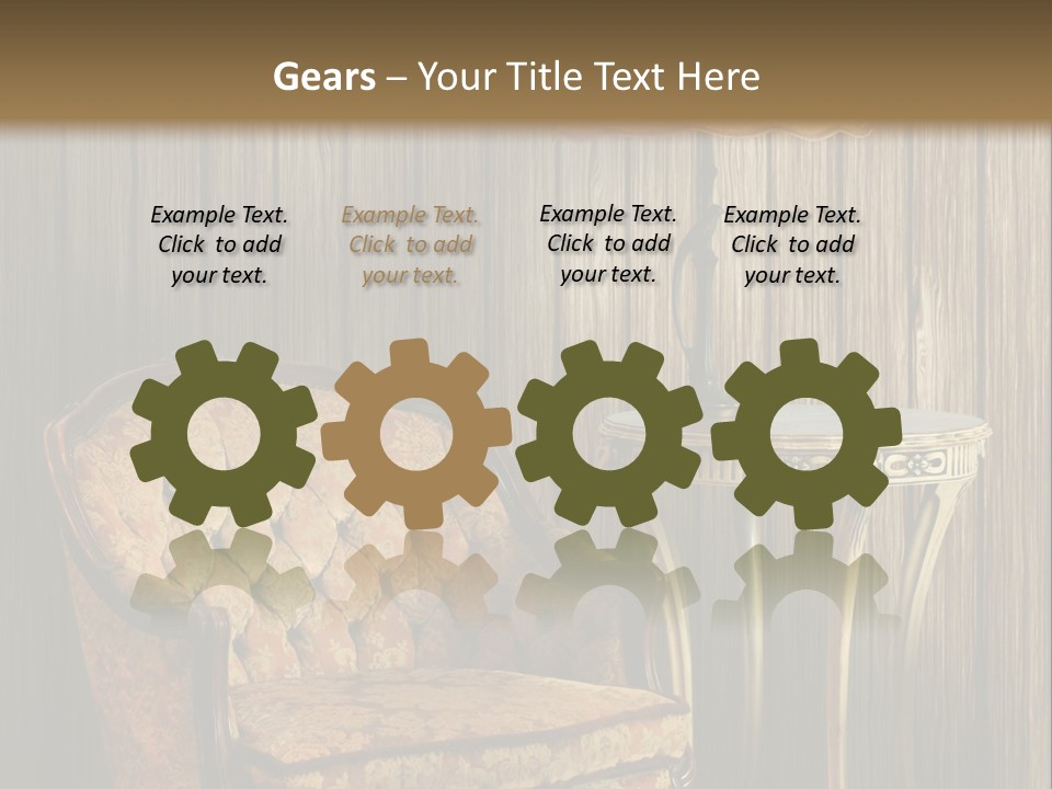 Antique Armchair And Lamp PowerPoint Template