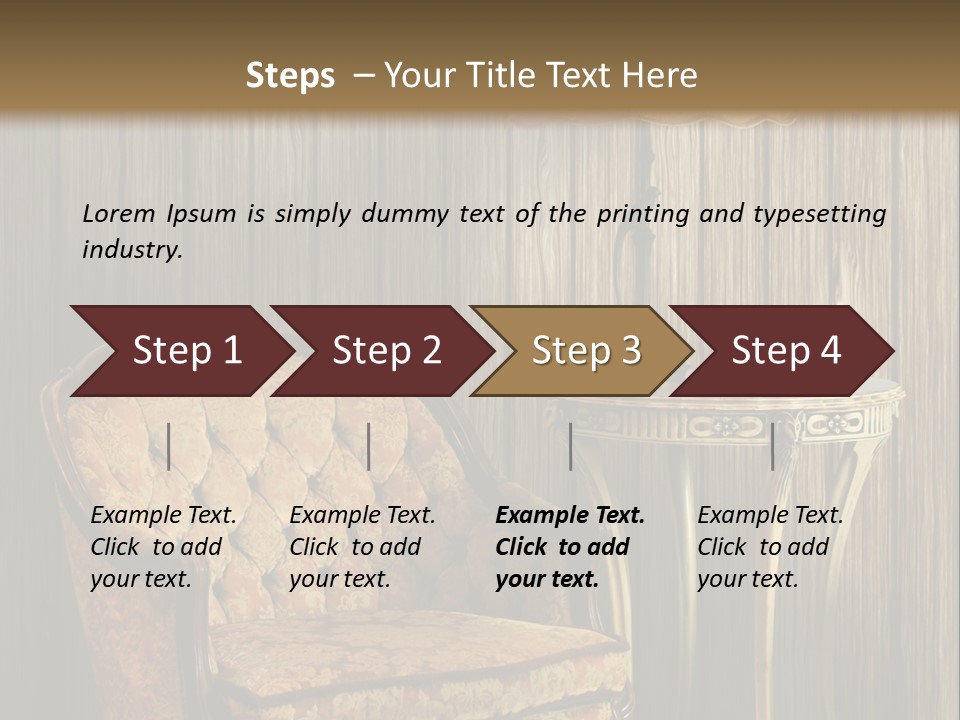 Antique Armchair And Lamp PowerPoint Template