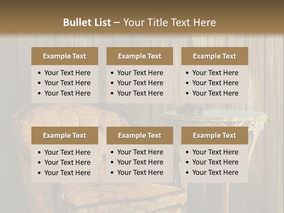 Antique Armchair And Lamp PowerPoint Template