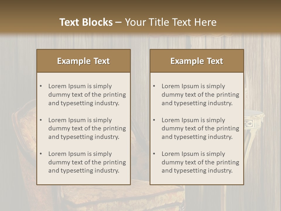 Antique Armchair And Lamp PowerPoint Template