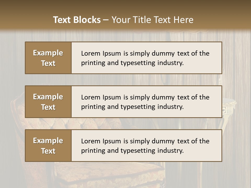Antique Armchair And Lamp PowerPoint Template