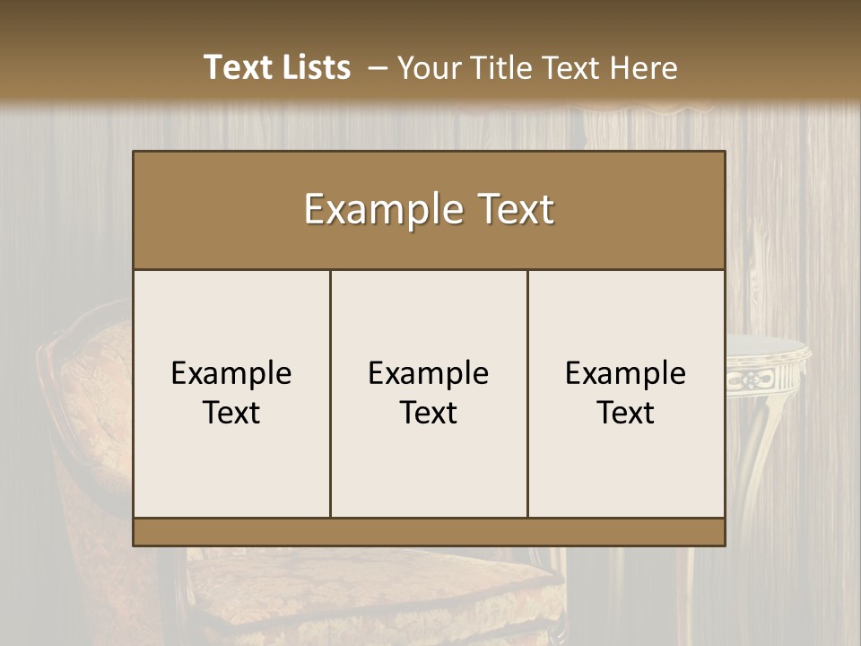Antique Armchair And Lamp PowerPoint Template