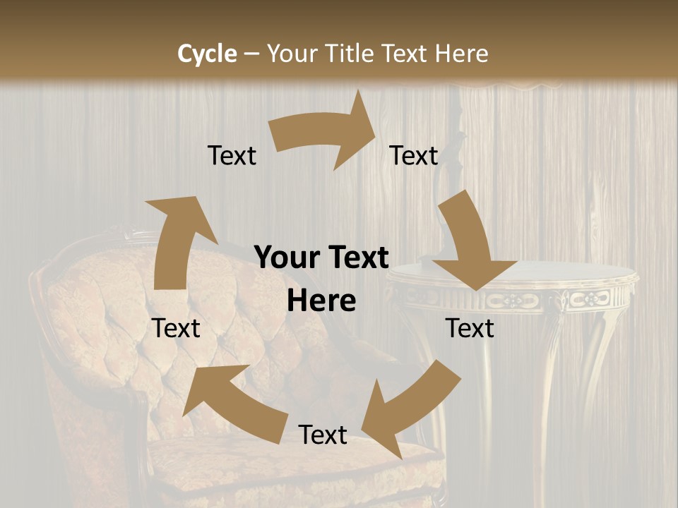 Antique Armchair And Lamp PowerPoint Template