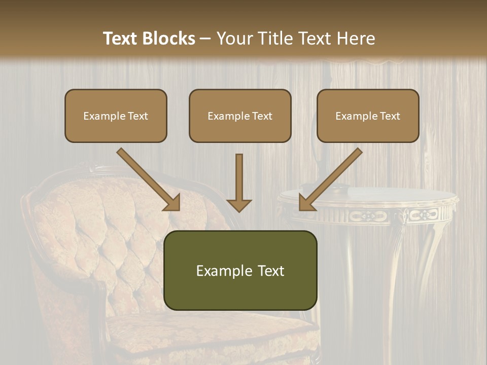 Antique Armchair And Lamp PowerPoint Template