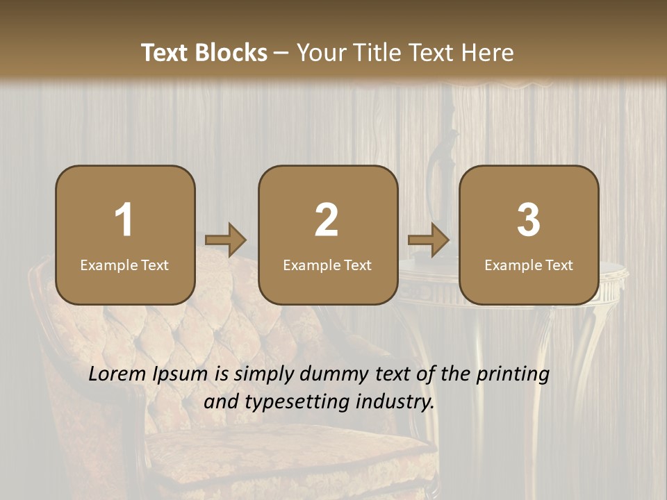 Antique Armchair And Lamp PowerPoint Template