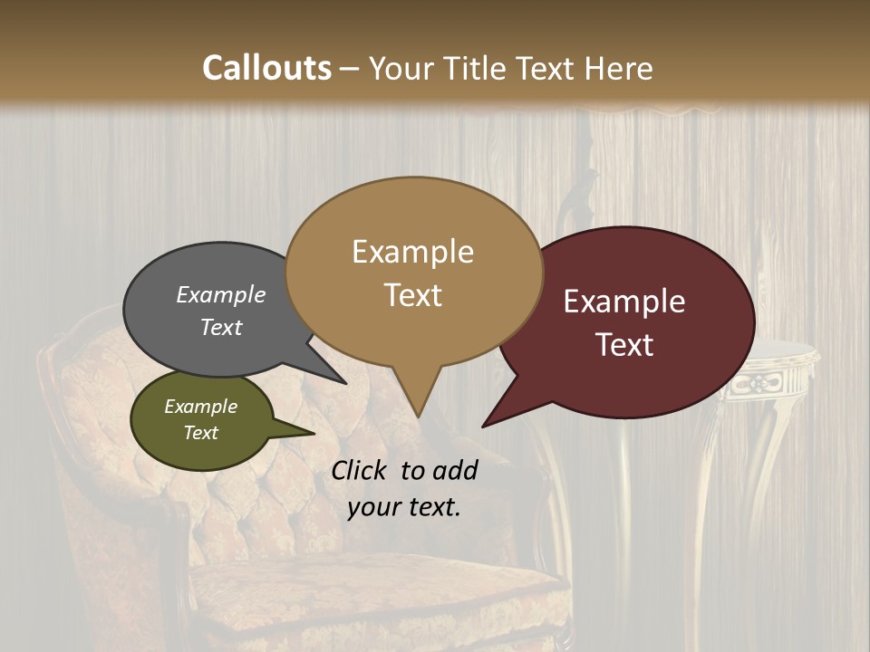 Antique Armchair And Lamp PowerPoint Template