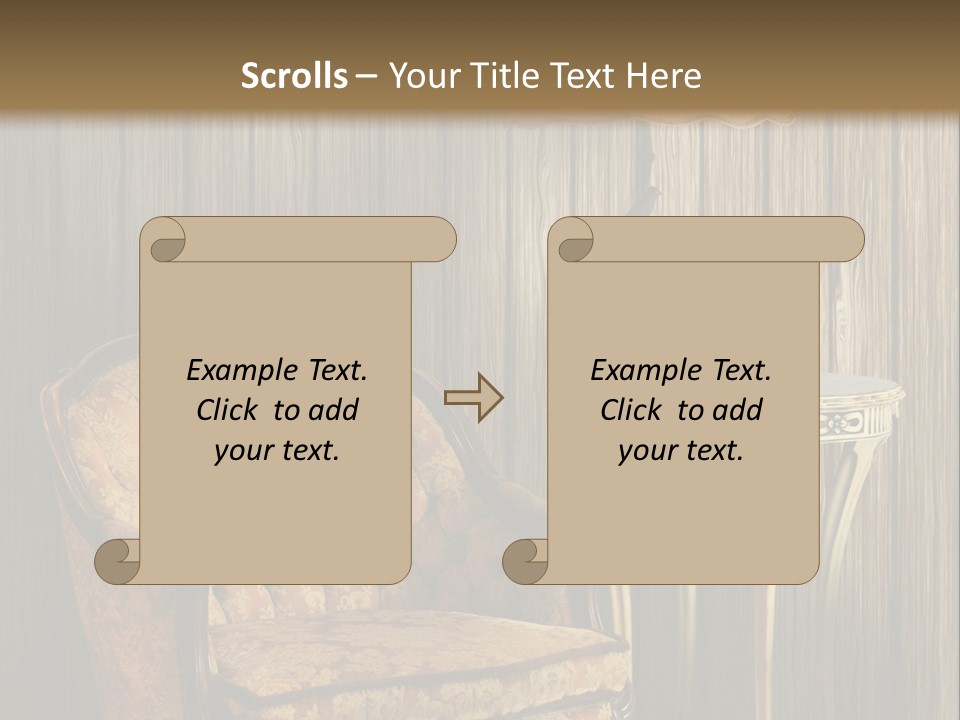 Antique Armchair And Lamp PowerPoint Template