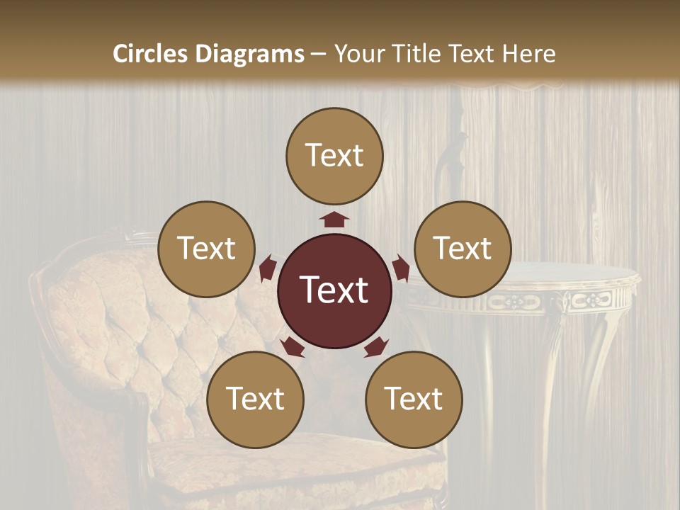 Antique Armchair And Lamp PowerPoint Template