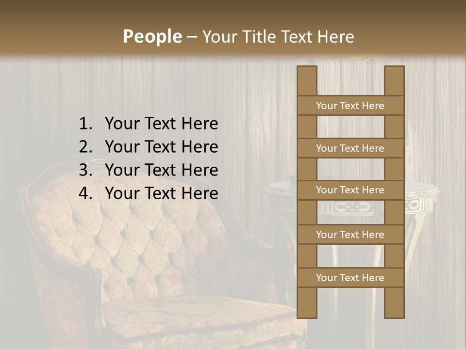 Antique Armchair And Lamp PowerPoint Template