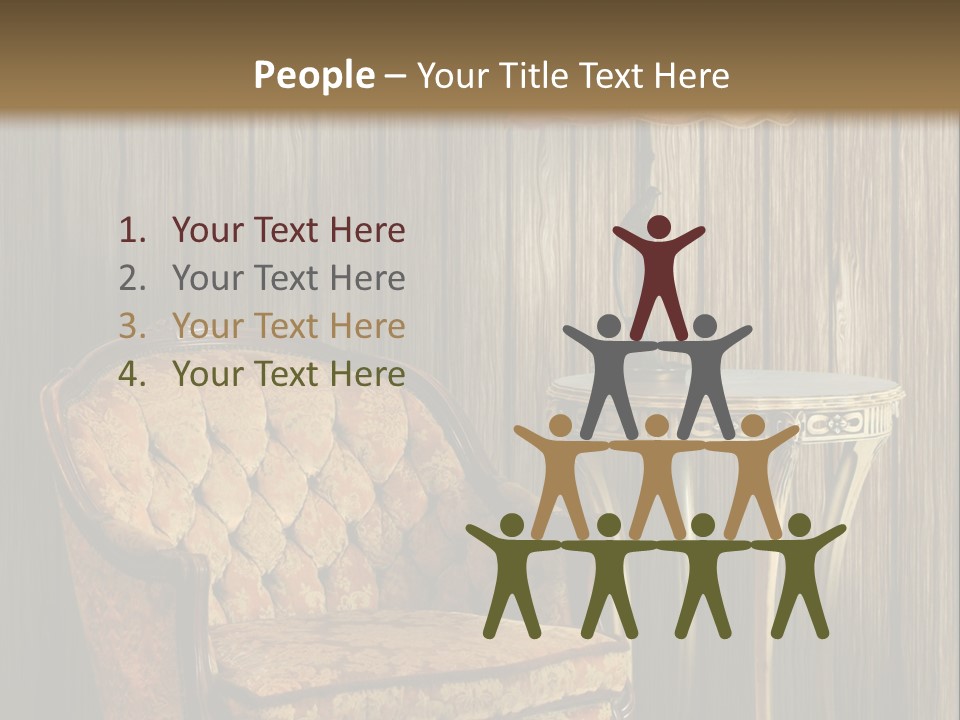 Antique Armchair And Lamp PowerPoint Template