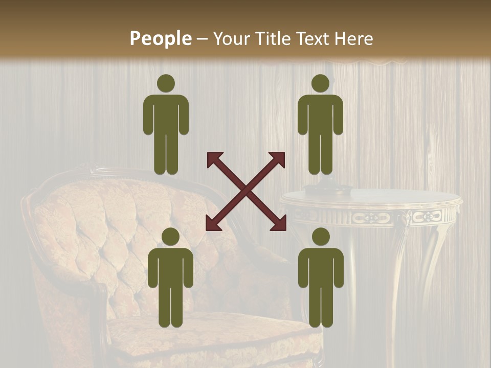 Antique Armchair And Lamp PowerPoint Template