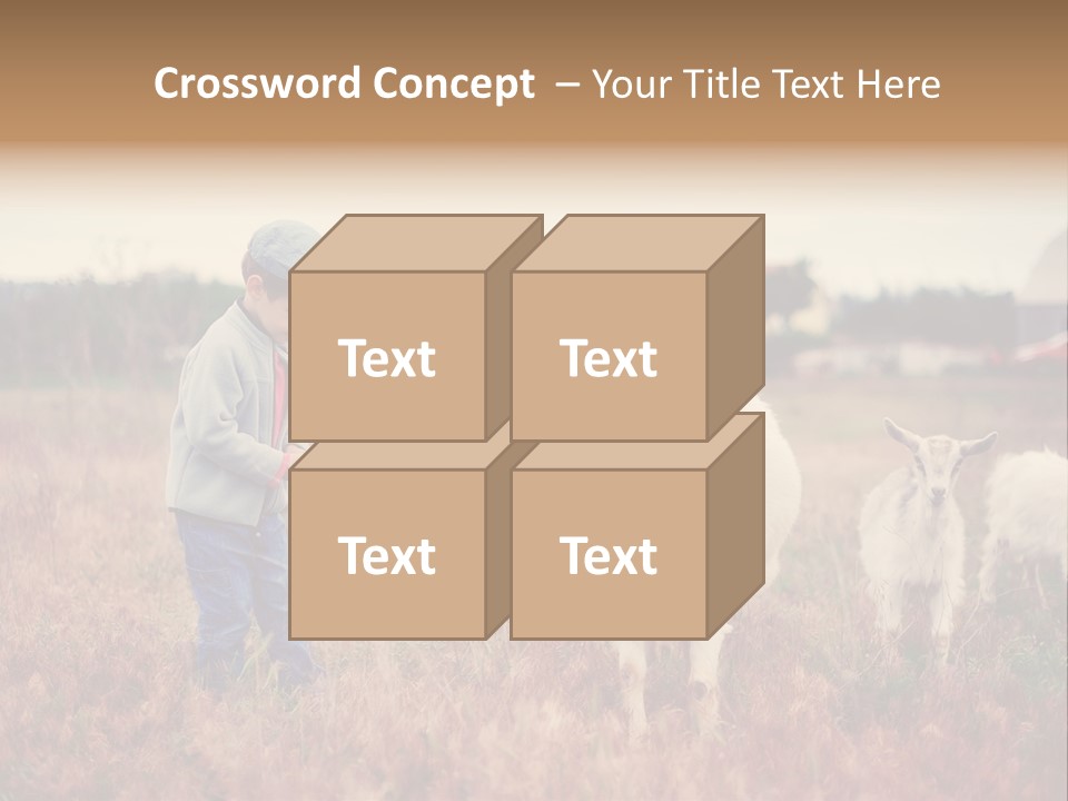 The Boy Feeds The Goat PowerPoint Template