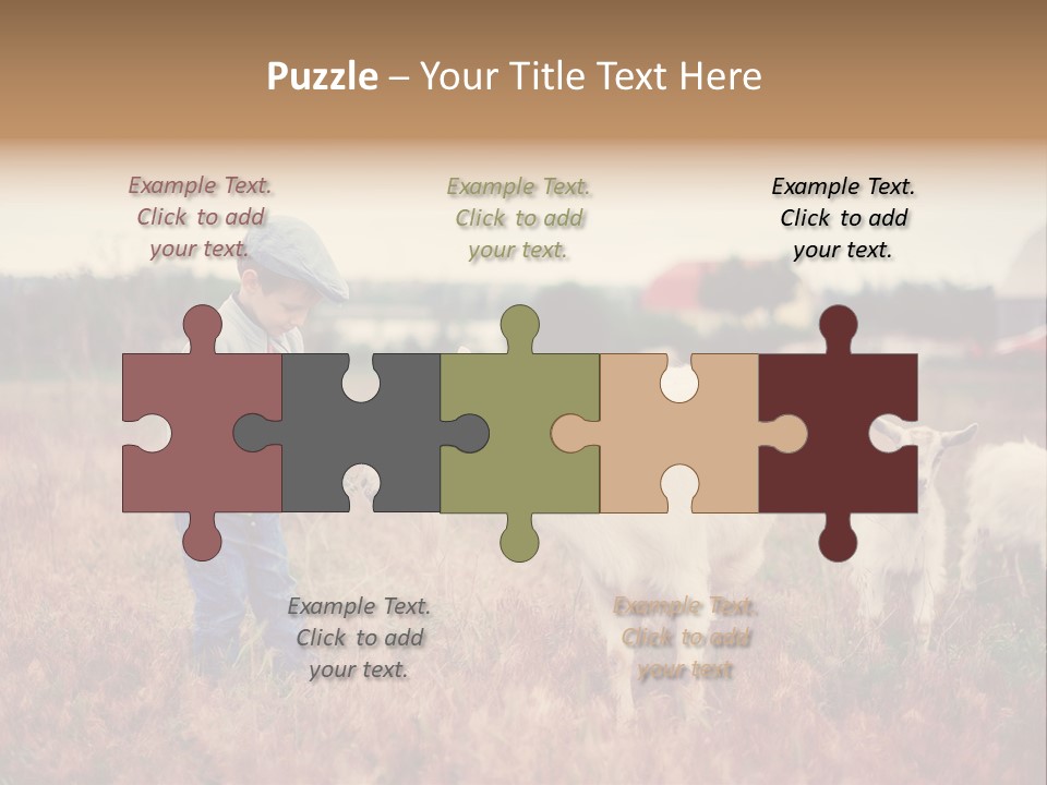 The Boy Feeds The Goat PowerPoint Template