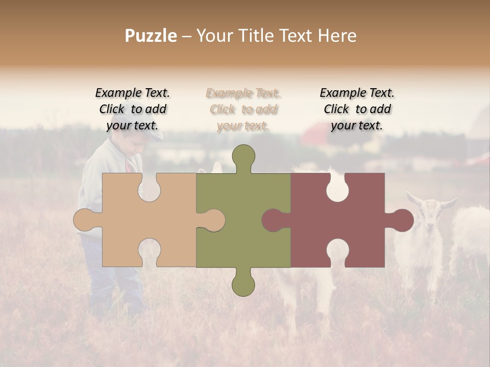 The Boy Feeds The Goat PowerPoint Template