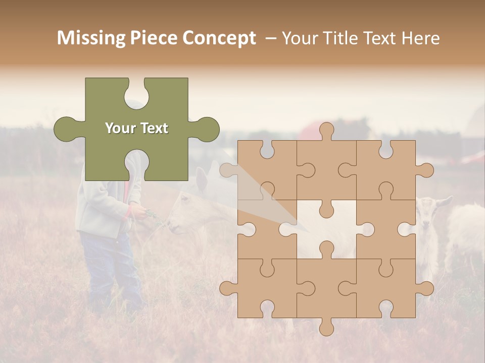 The Boy Feeds The Goat PowerPoint Template