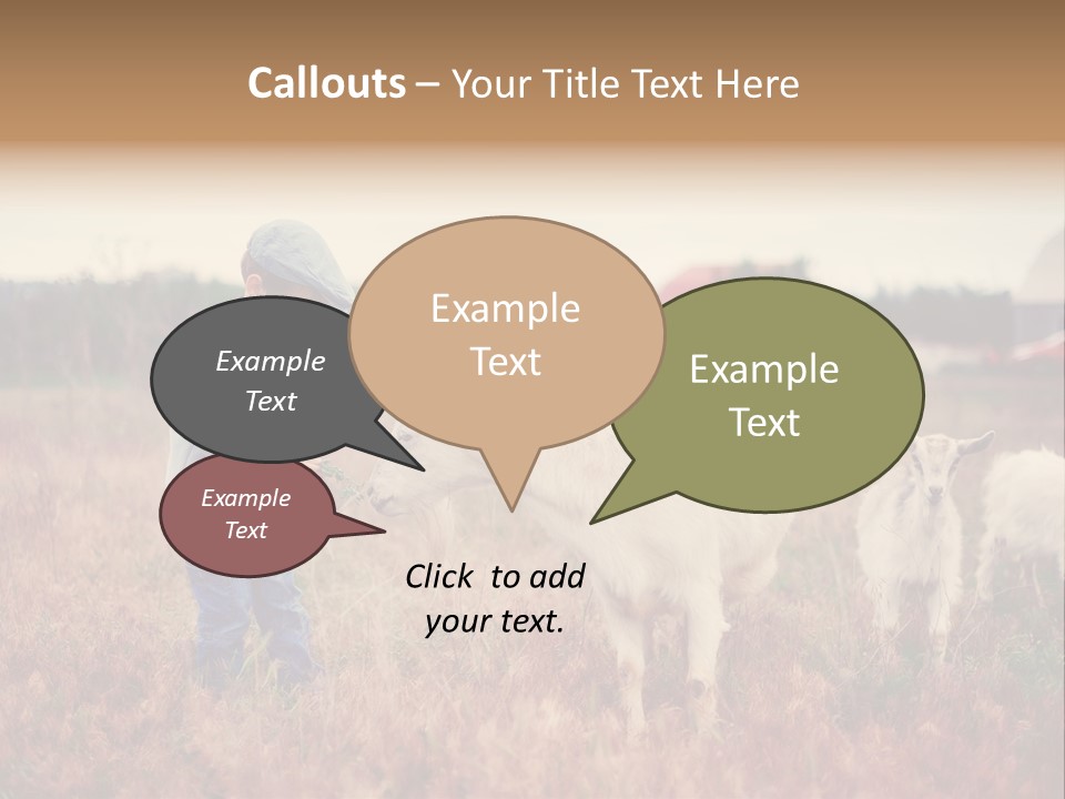 The Boy Feeds The Goat PowerPoint Template