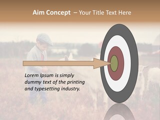 The Boy Feeds The Goat PowerPoint Template