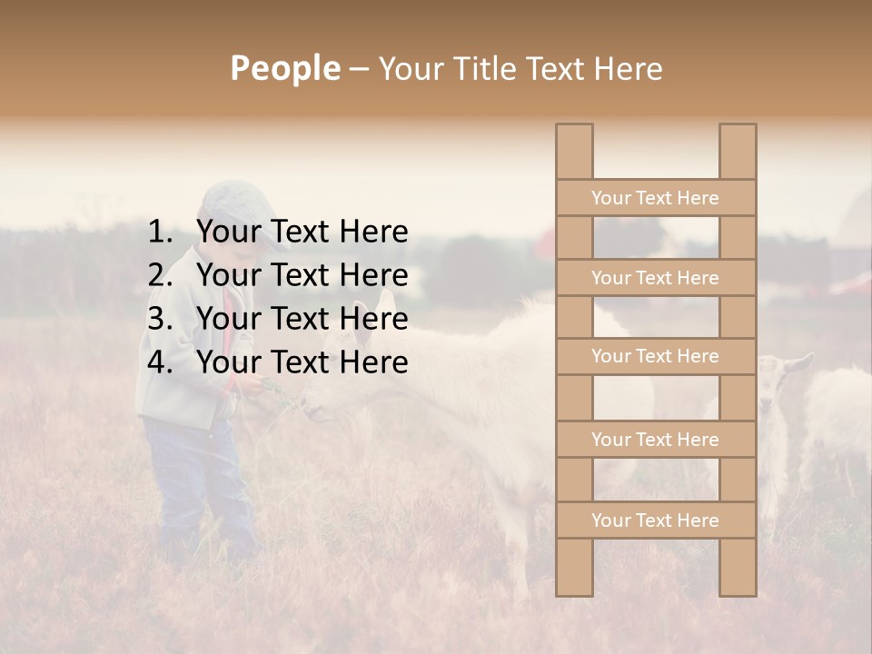 The Boy Feeds The Goat PowerPoint Template