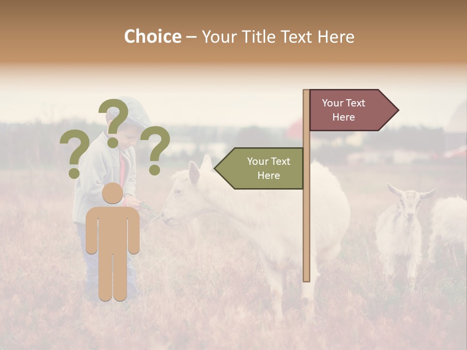 The Boy Feeds The Goat PowerPoint Template