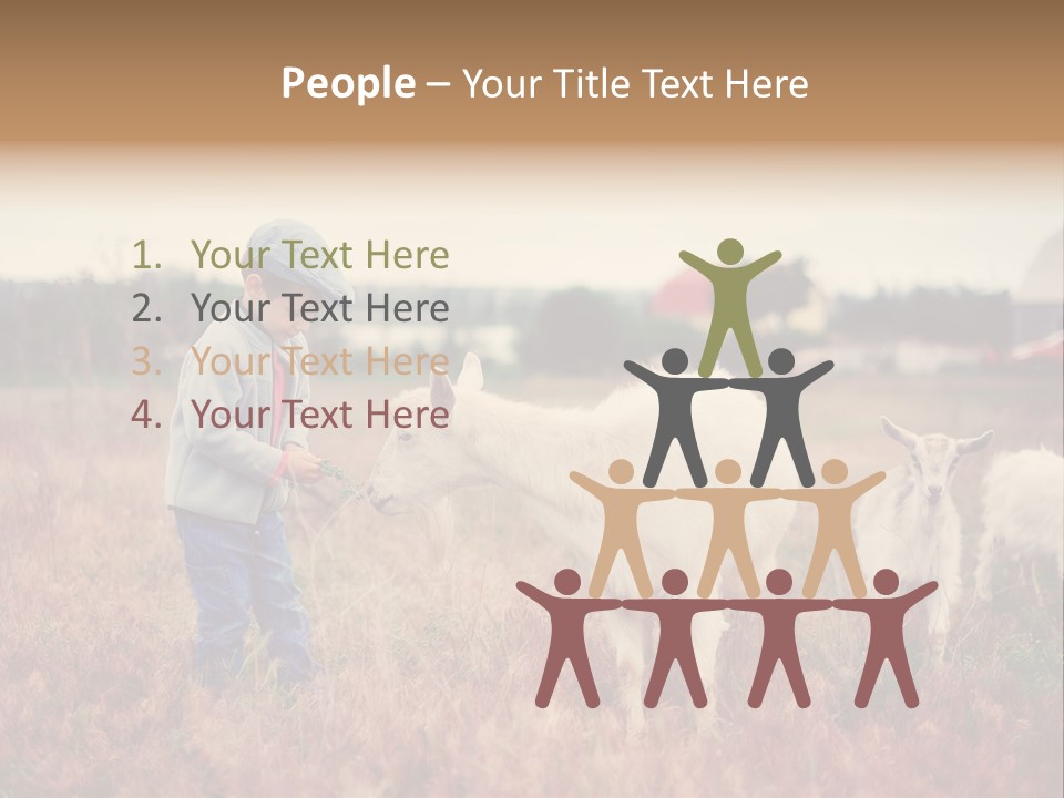 The Boy Feeds The Goat PowerPoint Template