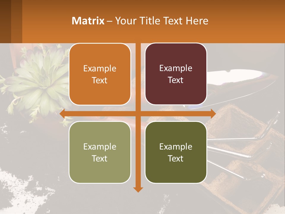 Hand Tools For Flowerpots PowerPoint Template