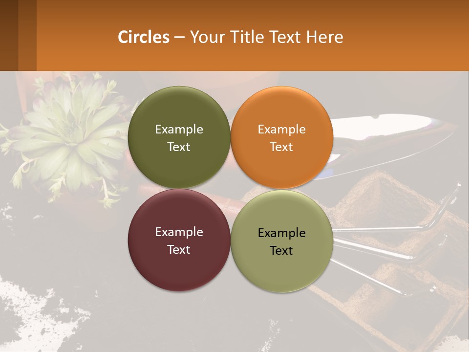 Hand Tools For Flowerpots PowerPoint Template