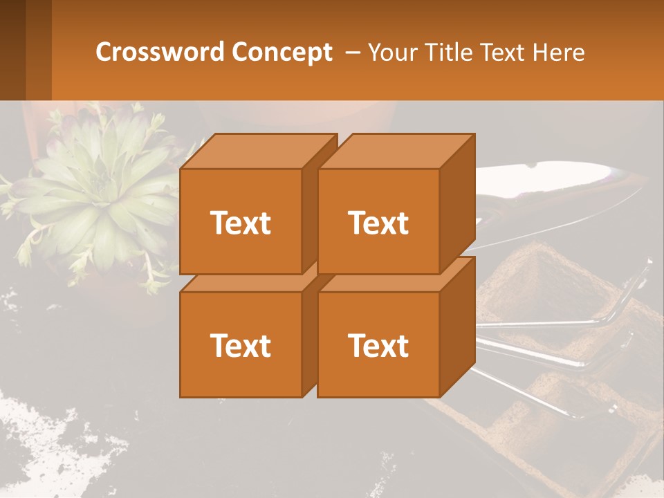 Hand Tools For Flowerpots PowerPoint Template