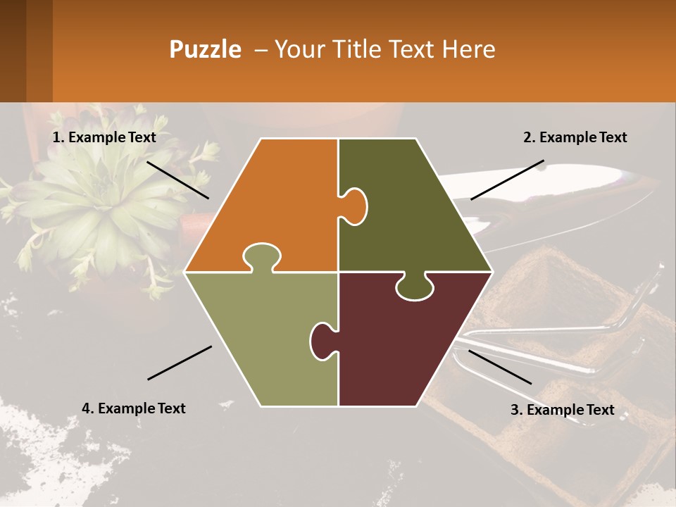 Hand Tools For Flowerpots PowerPoint Template