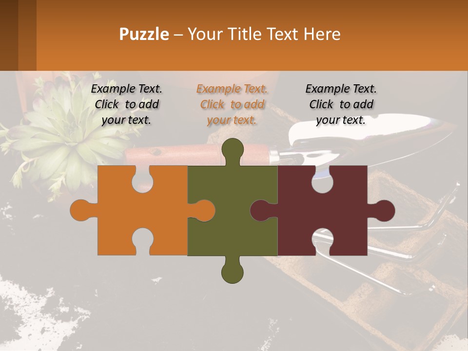 Hand Tools For Flowerpots PowerPoint Template