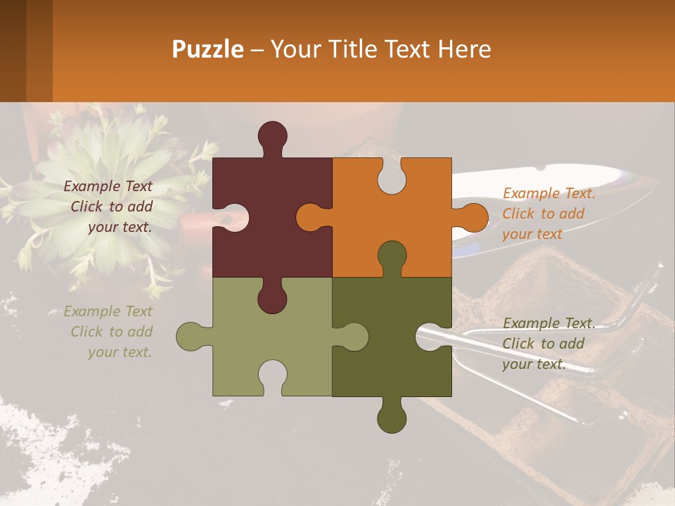 Hand Tools For Flowerpots PowerPoint Template