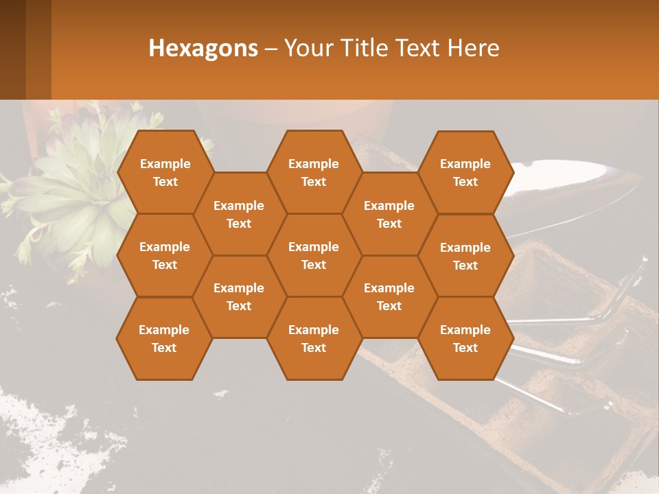 Hand Tools For Flowerpots PowerPoint Template