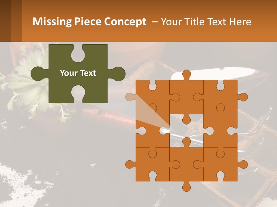 Hand Tools For Flowerpots PowerPoint Template