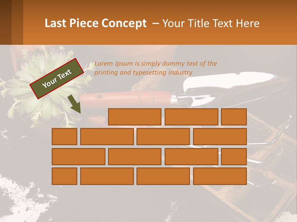 Hand Tools For Flowerpots PowerPoint Template