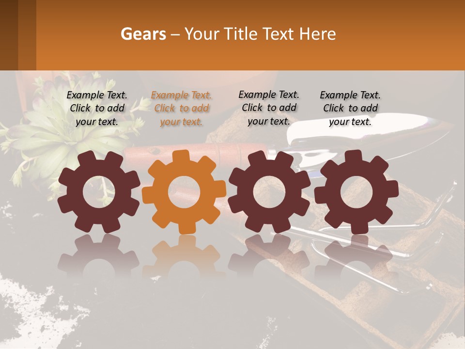 Hand Tools For Flowerpots PowerPoint Template