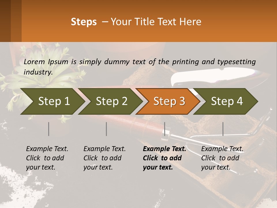 Hand Tools For Flowerpots PowerPoint Template