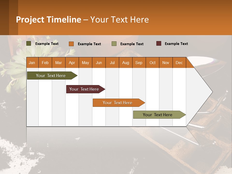 Hand Tools For Flowerpots PowerPoint Template