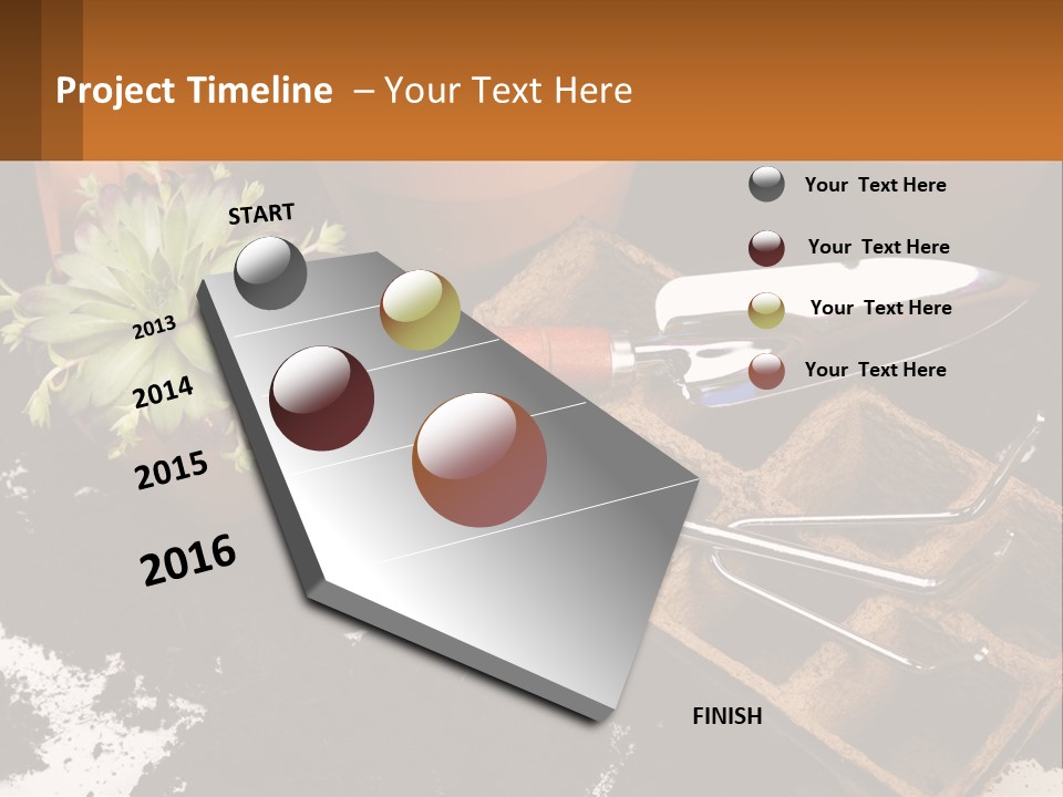 Hand Tools For Flowerpots PowerPoint Template