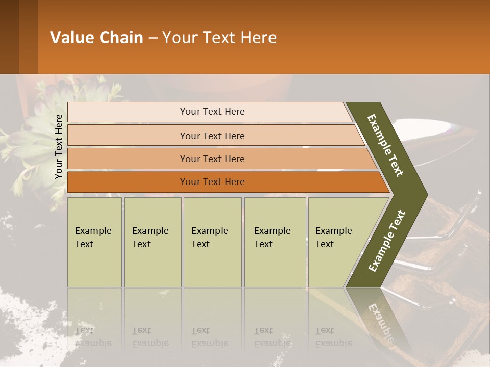 Hand Tools For Flowerpots PowerPoint Template