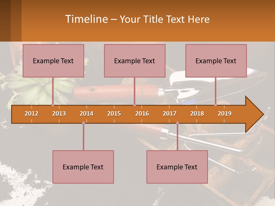 Hand Tools For Flowerpots PowerPoint Template