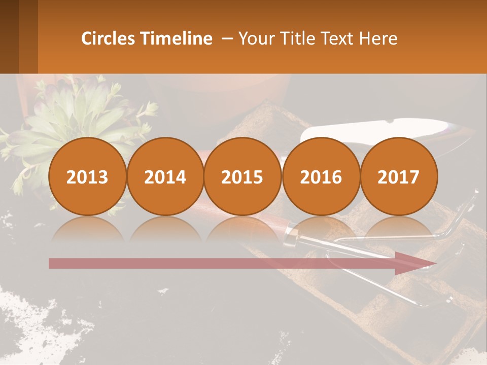 Hand Tools For Flowerpots PowerPoint Template