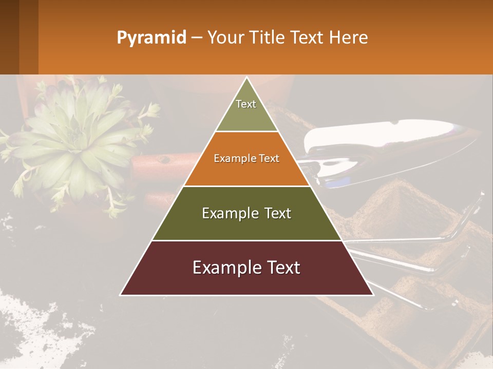 Hand Tools For Flowerpots PowerPoint Template