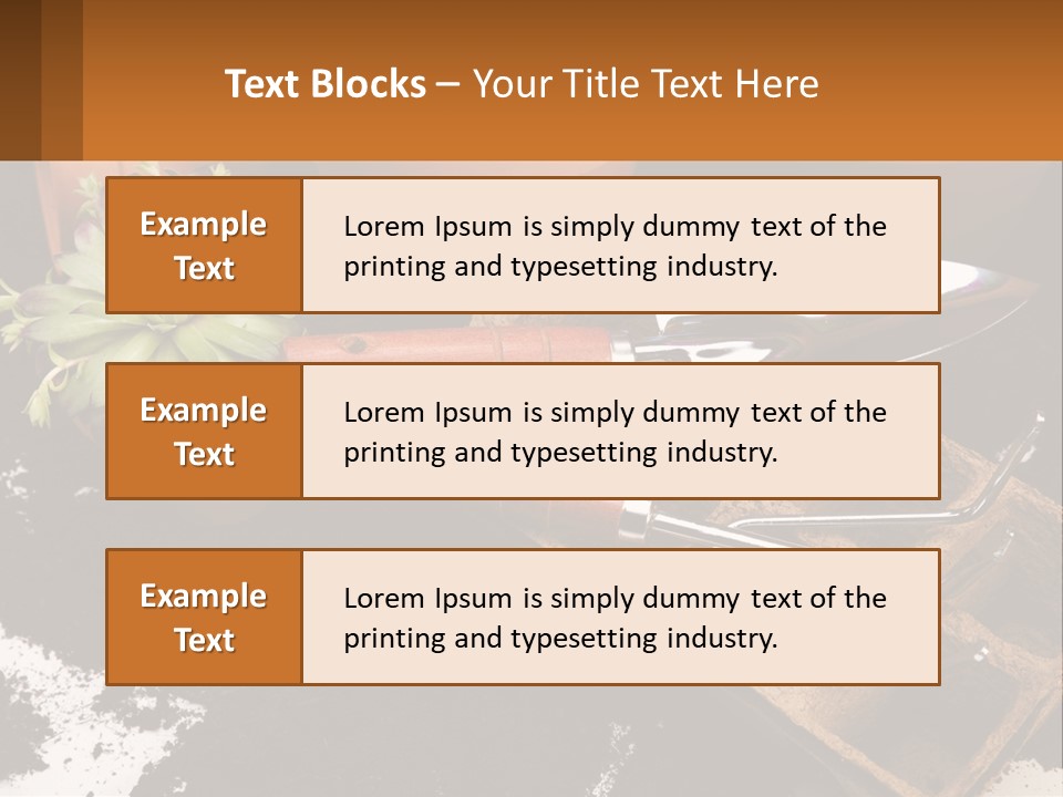 Hand Tools For Flowerpots PowerPoint Template
