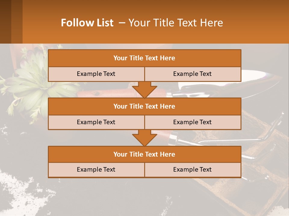 Hand Tools For Flowerpots PowerPoint Template