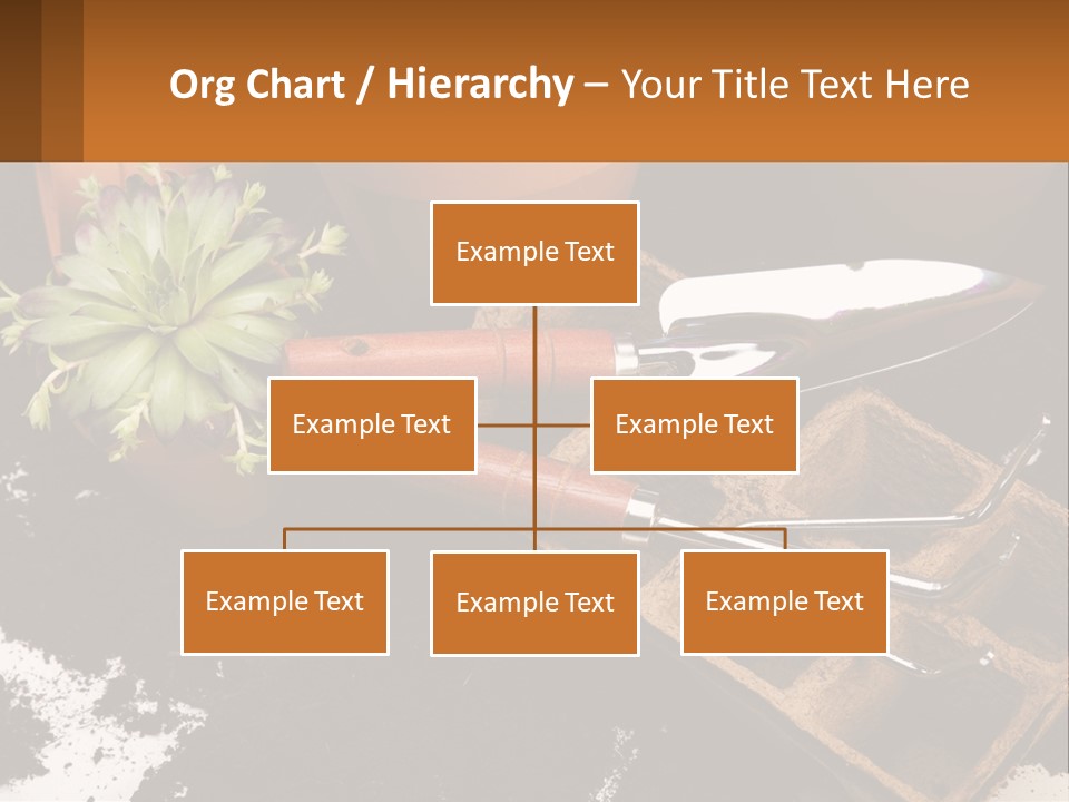 Hand Tools For Flowerpots PowerPoint Template
