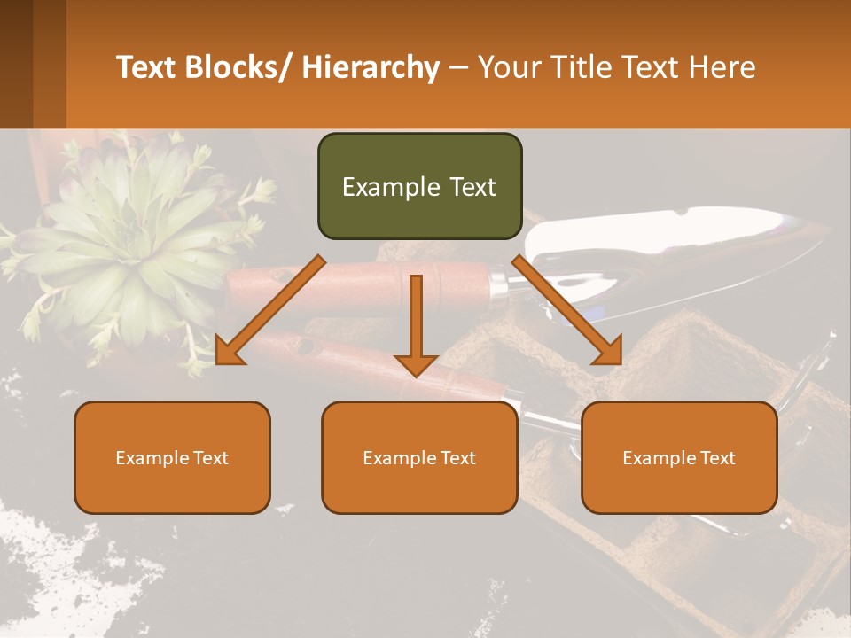 Hand Tools For Flowerpots PowerPoint Template